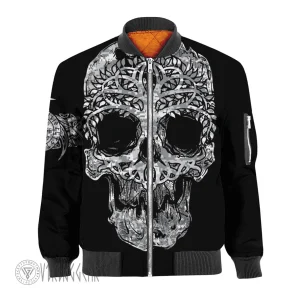 Viking Skull Art Fenrir Jacket | Viking Bomber Jacket