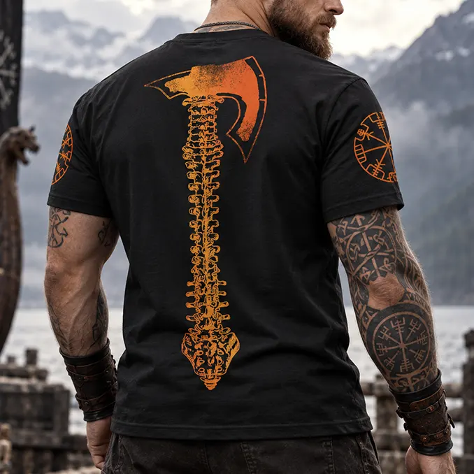 Viking T Shirt Skull Nordic Compass Art vikingzon