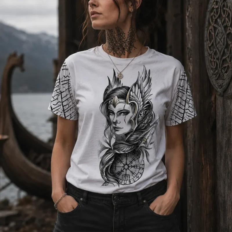Viking T Shirts Valkyrie Wings Legend