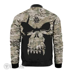 Viking Valknut Skull Camo Pattern Jacket | Viking Bomber Jacket