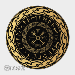 Viking Vegvisir And Rune Round Carpet | Viking Round Carpet