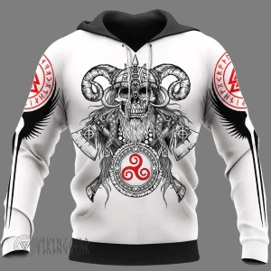 Warrior Fenrir White Viking Hoodie