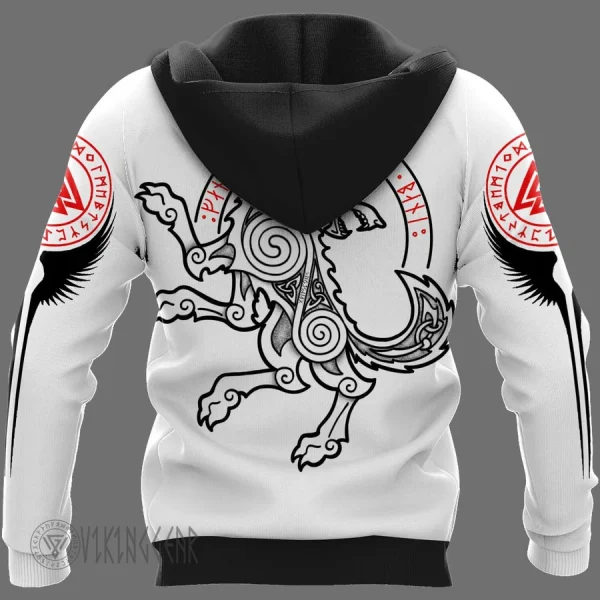 Warrior Fenrir White Viking Hoodie