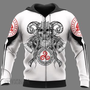 Warrior Fenrir White Viking Hoodie