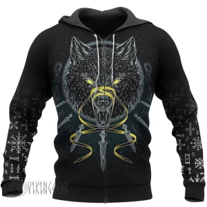 Wolf Fenrir Odin Viking Hoodie