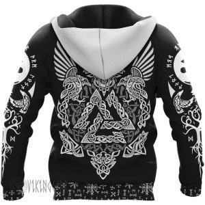 Wolf Hammer Raven Valknut Spear Viking Hoodie