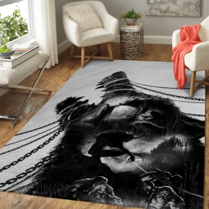 Wolf Head Fenrir Art Viking Area Rug