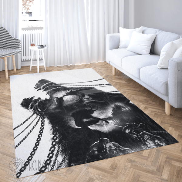 Wolf Head Fenrir Art Viking Area Rug