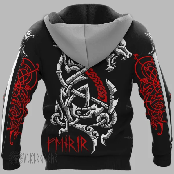 Wolf Norse Mythology Fenrir Vegvisir Viking Hoodie