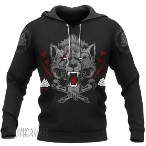 Wolf Of Odin Valhalla Bound Viking Hoodie