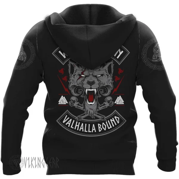 Wolf Of Odin Valhalla Bound Viking Hoodie