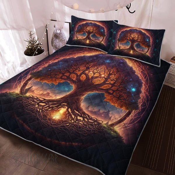 Yggdrasil Norse Mythology In Sunlight Viking Quilt Set