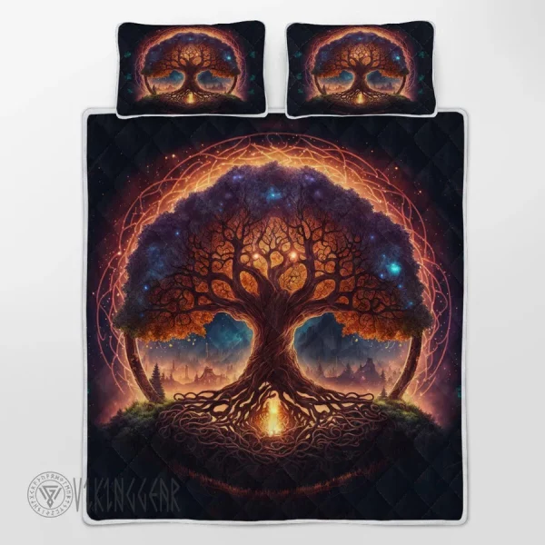 Yggdrasil Norse Mythology In Sunlight Viking Quilt Set