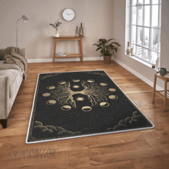 Yggdrasil Tree Of Life Gold Art Viking Area Rug