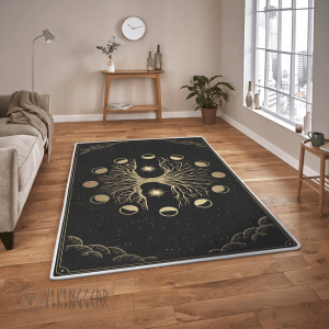 Yggdrasil Tree Of Life Gold Art Viking Area Rug