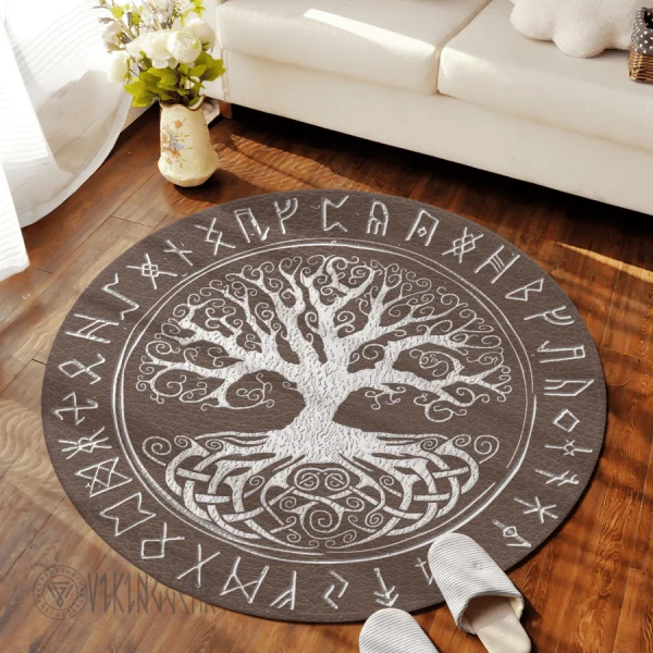 Yggdrasil - Tree Of Life - Viking Round Carpet