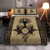 Yggdrasil With Raven Art Viking Quilt Set