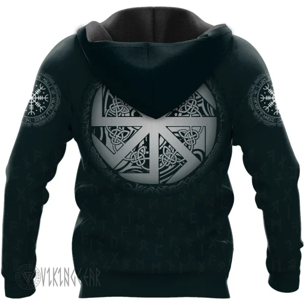 Yin Yang Raven Valknut Viking Hoodie Abstract Art