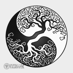 Yin Yang Tree of Life | Yggdrasil Round Carpet | Viking Round Carpet