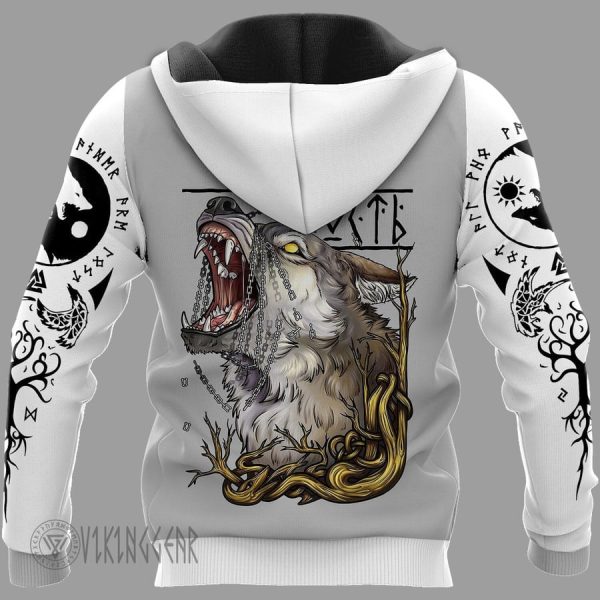 Yin Yang Wolf Fenrir Viking Hoodie