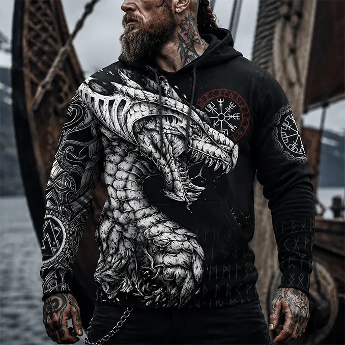 6 Norse Mythology Creatures You'd Be Wise to Avoid viking hoodie jormungandr art and norse compass vikingzon