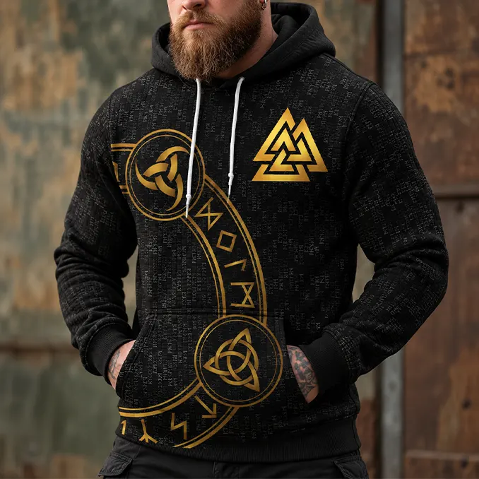 viking hoodie viking valknut rune and triple horn vikingzon