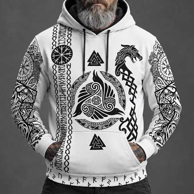 viking hoodie warrior viking raven symbol and viking wolf rune vikingzon