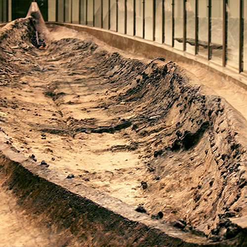 The unburned burial boats of the Vikings