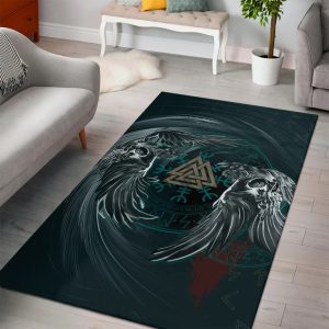 Viking Area Rug Twin Ravens Whimsical Artistry