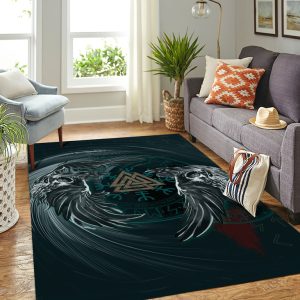 Viking Area Rug Twin Ravens Whimsical Artistry