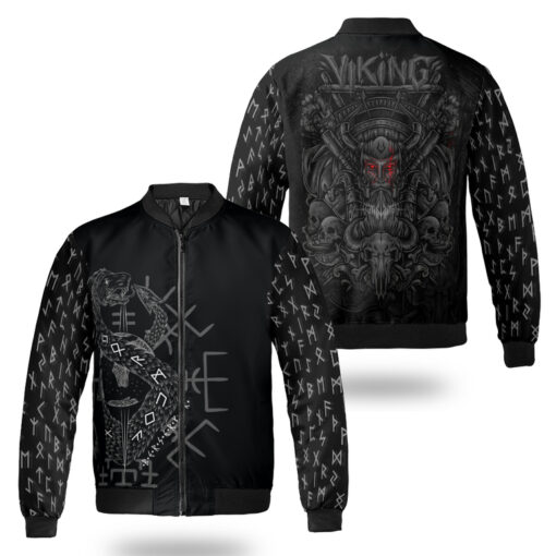 Viking Bomber Jacket JORMUNGANDR – Son of Loki Rune
