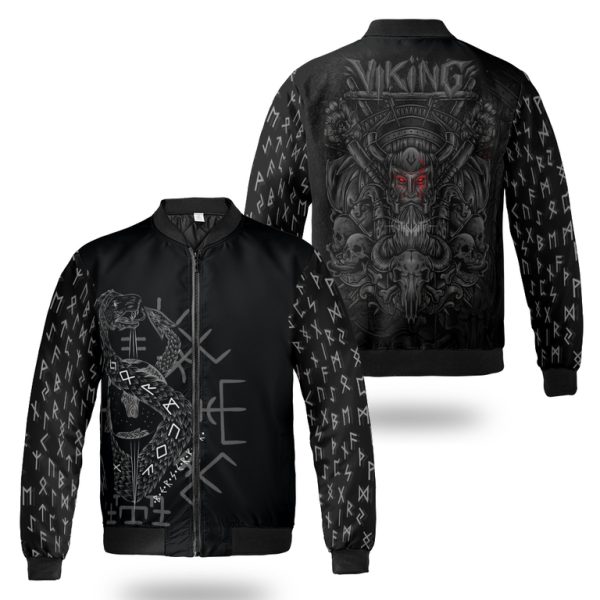 Viking Bomber Jacket JORMUNGANDR – Son of Loki Rune