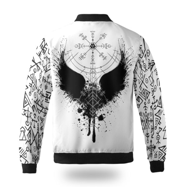 Viking Bomber Jacket Odin Raven And Vegvisir