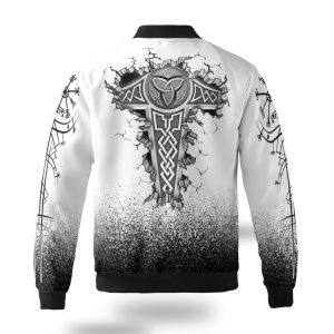 Viking Bomber Jacket Odin Raven Valknut Hammer