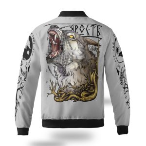 Viking Bomber Jacket Yin Yang Wolf Fenrir