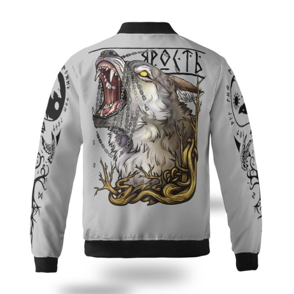 Viking Bomber Jacket Yin Yang Wolf Fenrir