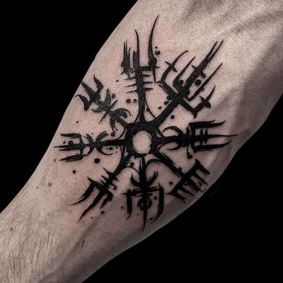 Viking Compass Tattoo - Symbol of Strength, Guidance, and Protection