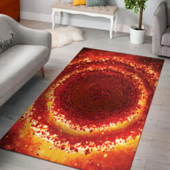 Viking Area Rug Flaming The Triple Horn of Odin's Glory