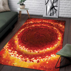 Viking Area Rug Flaming The Triple Horn of Odin's Glory
