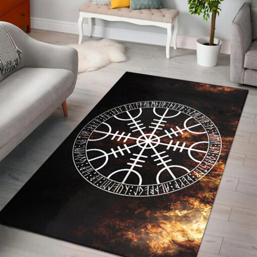 Viking Area Rug Helm of Awe Symbol of Protection and Power