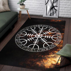 Viking Area Rug Helm of Awe Symbol of Protection and Power