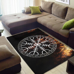 Viking Area Rug Helm of Awe Symbol of Protection and Power