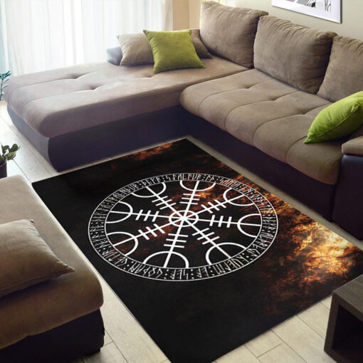 Viking Area Rug Helm of Awe Symbol of Protection and Power