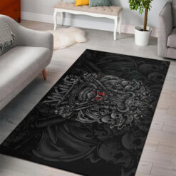 Viking Area Rug Norse Skull Warrior And Rune