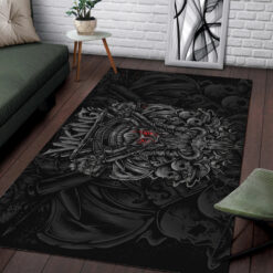 Viking Area Rug Norse Skull Warrior And Rune