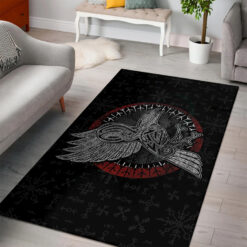 Viking Area Rug Vintage Celtic Raven In Norse Mythology