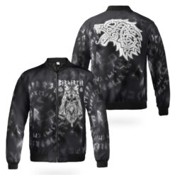 Viking Bomber Jacket Berserker Fenrir Wolf And Rune