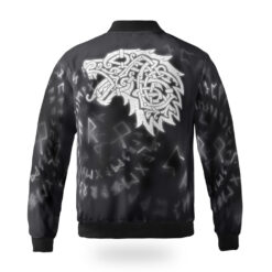 Viking Bomber Jacket Berserker Fenrir Wolf And Rune