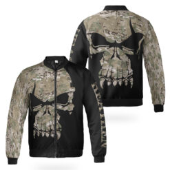 Viking Bomber Jacket Camo Skull Heathen
