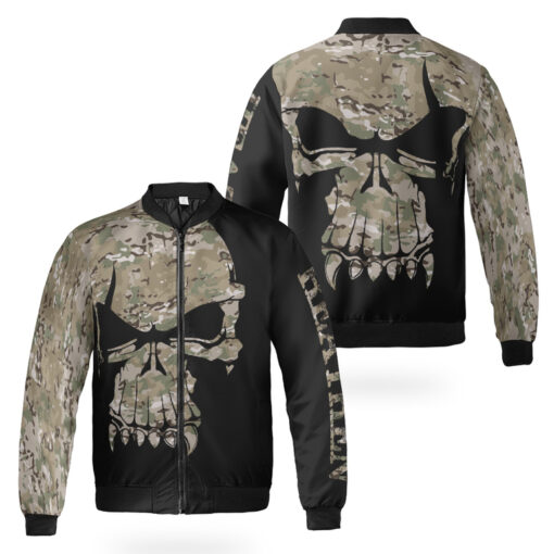 Viking Bomber Jacket Camo Skull Heathen